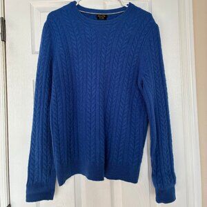 Massimo Dutti Wool Cashmere Cobalt Blue Knit Sweater XL Mens
